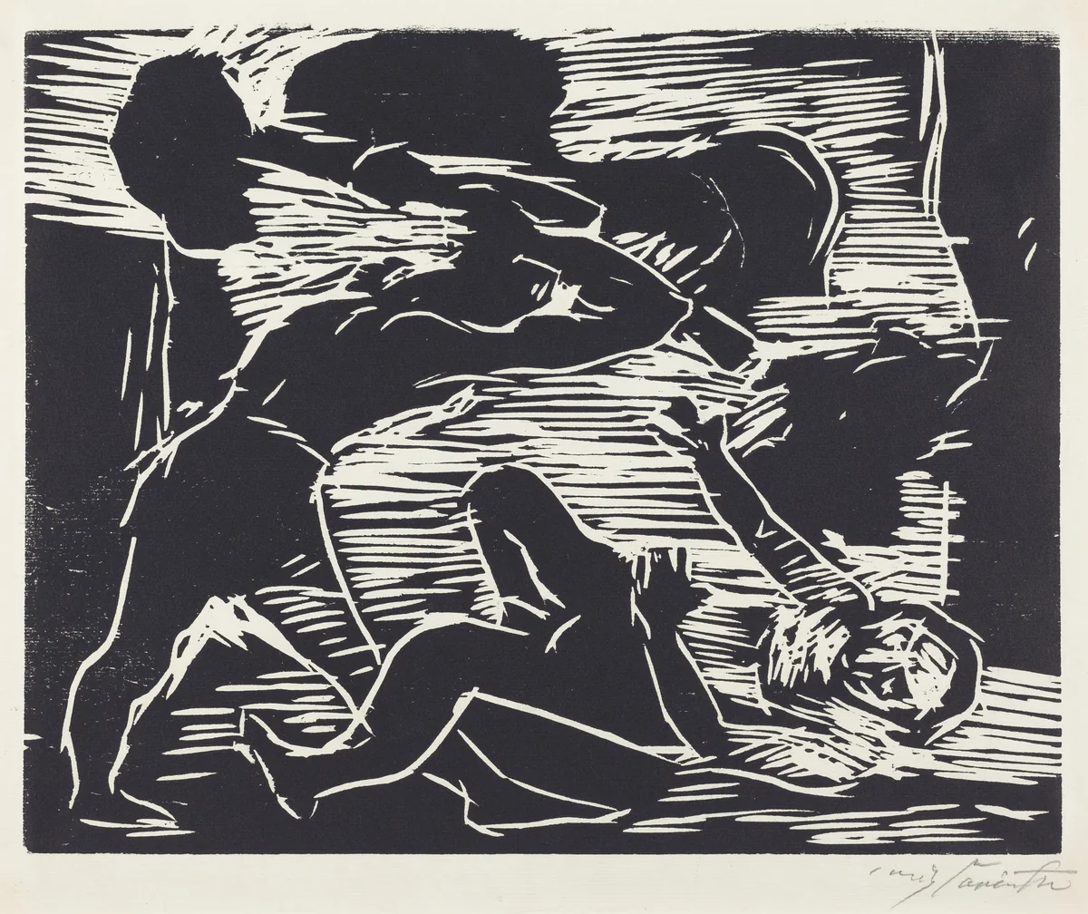 Brudermord (Cain and Abel) by Lovis Corinth, print, 1919