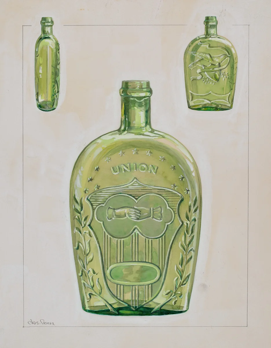 Liquor Flask by Charles Caseau, index of american design, 1936