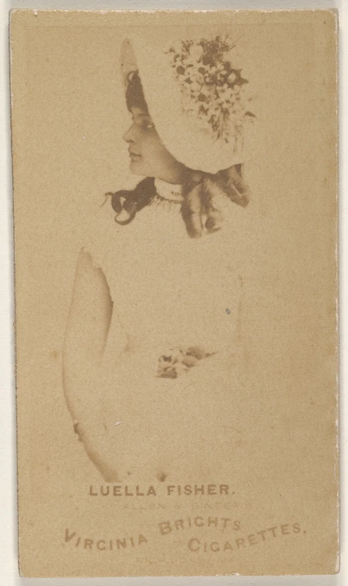 Luella Fisher, from the Actors and Actresses series (N45, Type 1) for Virginia Brights Cigarettes by Allen & Ginter, photograph, 1885-1891