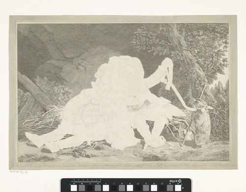 Twee jongens met marmot by Carlo Domenico Melini, print, 1750-1795