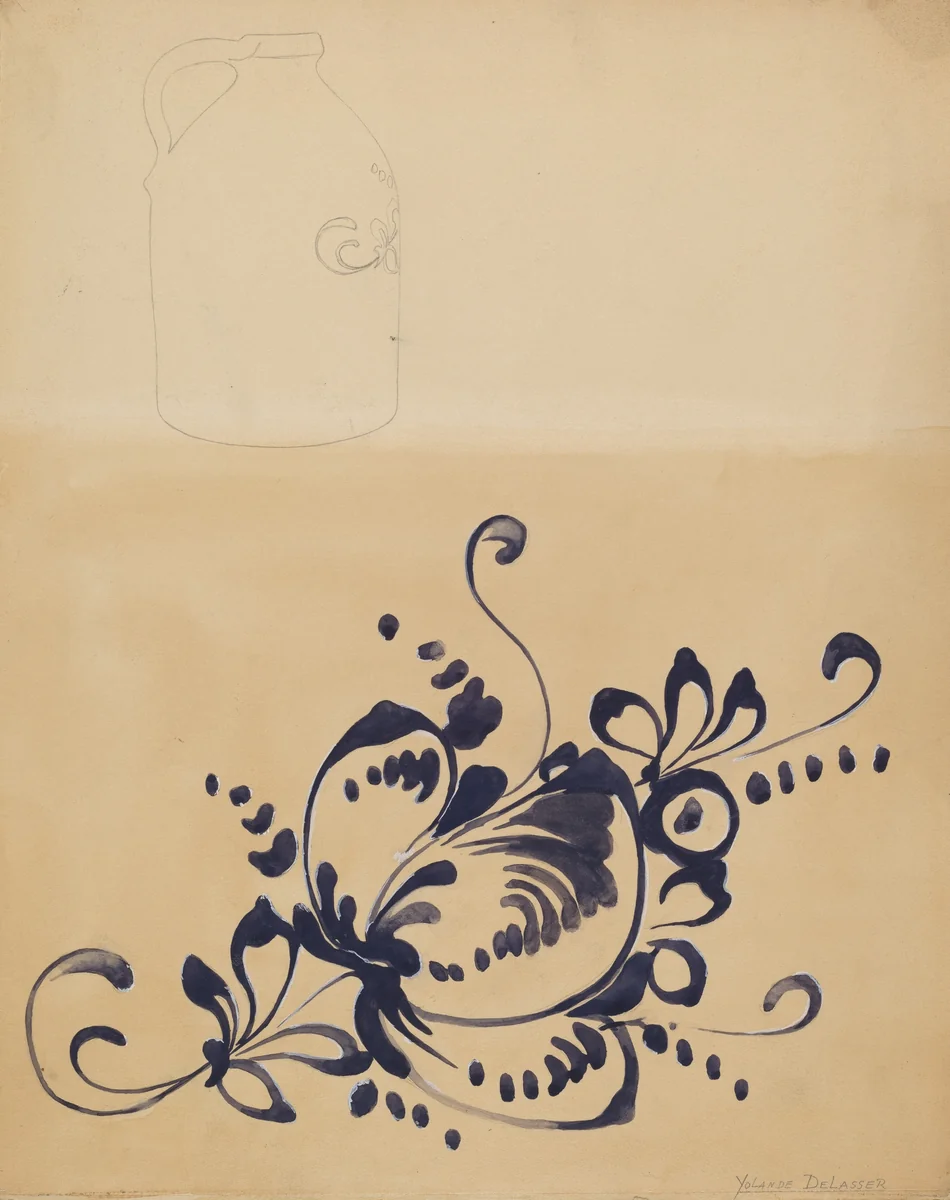 Jug by Yolande Delasser, index of american design, 1936