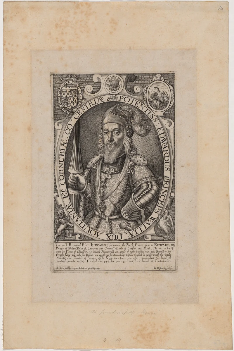 Edward, the Black Prince by Renold Elstrack, print, 1571-1625