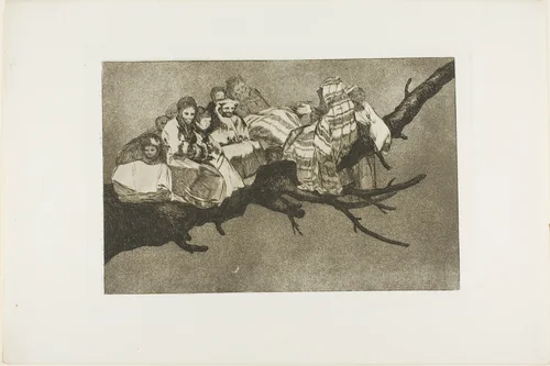 To Go Amongst the Branches, i.e. to talk through one's hat, plate three from Los Proverbios by Francisco José de Goya, print, 1815-1824