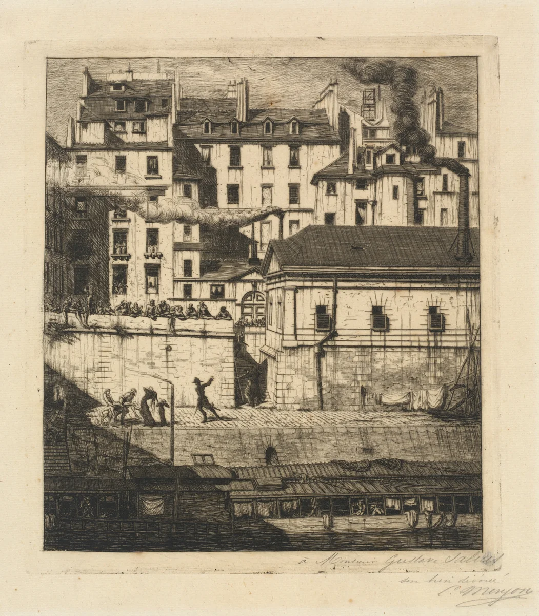 La morgue, Paris (The Mortuary) by Charles Meryon, print, 1854