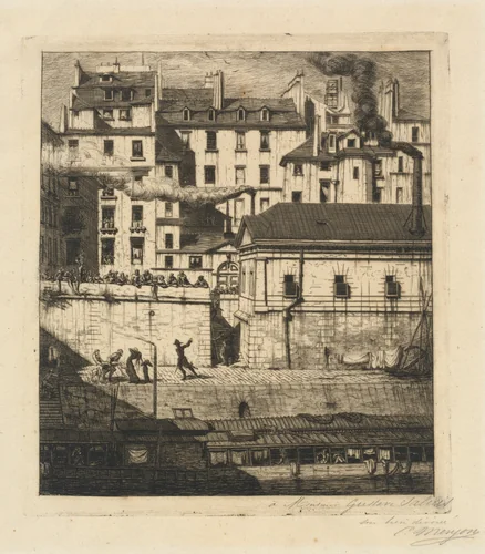 La morgue, Paris (The Mortuary) by Charles Meryon, print, 1854