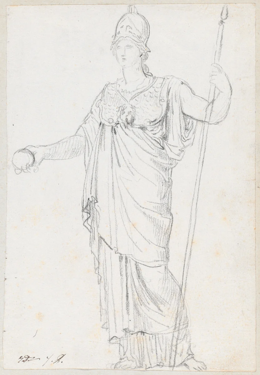 Statue of Minerva by Jacques-Louis David, drawing, 1775-1780