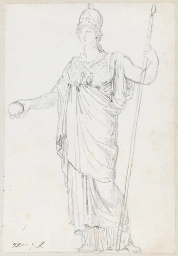 Statue of Minerva by Jacques-Louis David, drawing, 1775-1780