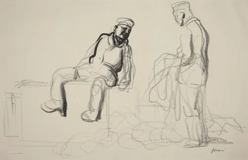 The Economic Withdrawal by Jean-Louis Forain, drawing, 1914-1919
