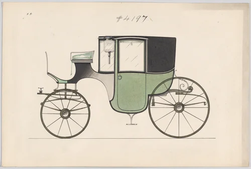 Design for Coupé, no. 4197 by Brewster & Co., drawing, 1850-1910