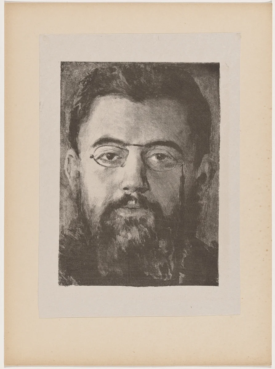 Tête d'homme (Head of a Man) by Camille Bourget, print, 1895