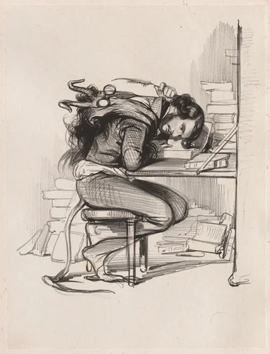 Émile Forgues (Old Nick) by Paul Gavarni, print, 1830-1845