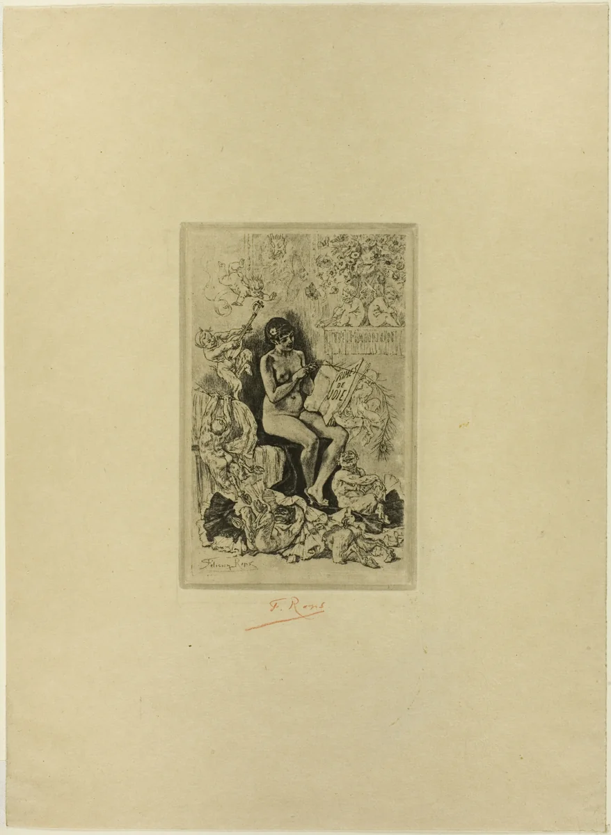 Frontispiece for Rimes de Joie by Félicien Rops, print, 1881