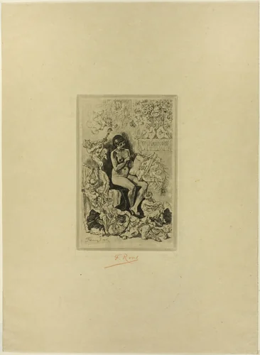 Frontispiece for Rimes de Joie by Félicien Rops, print, 1881