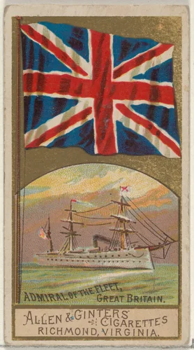 Admiral of the Fleet, Great Britain, from the Naval Flags series (N17) for Allen & Ginter Cigarettes Brands by Allen & Ginter, print, 1886-1891