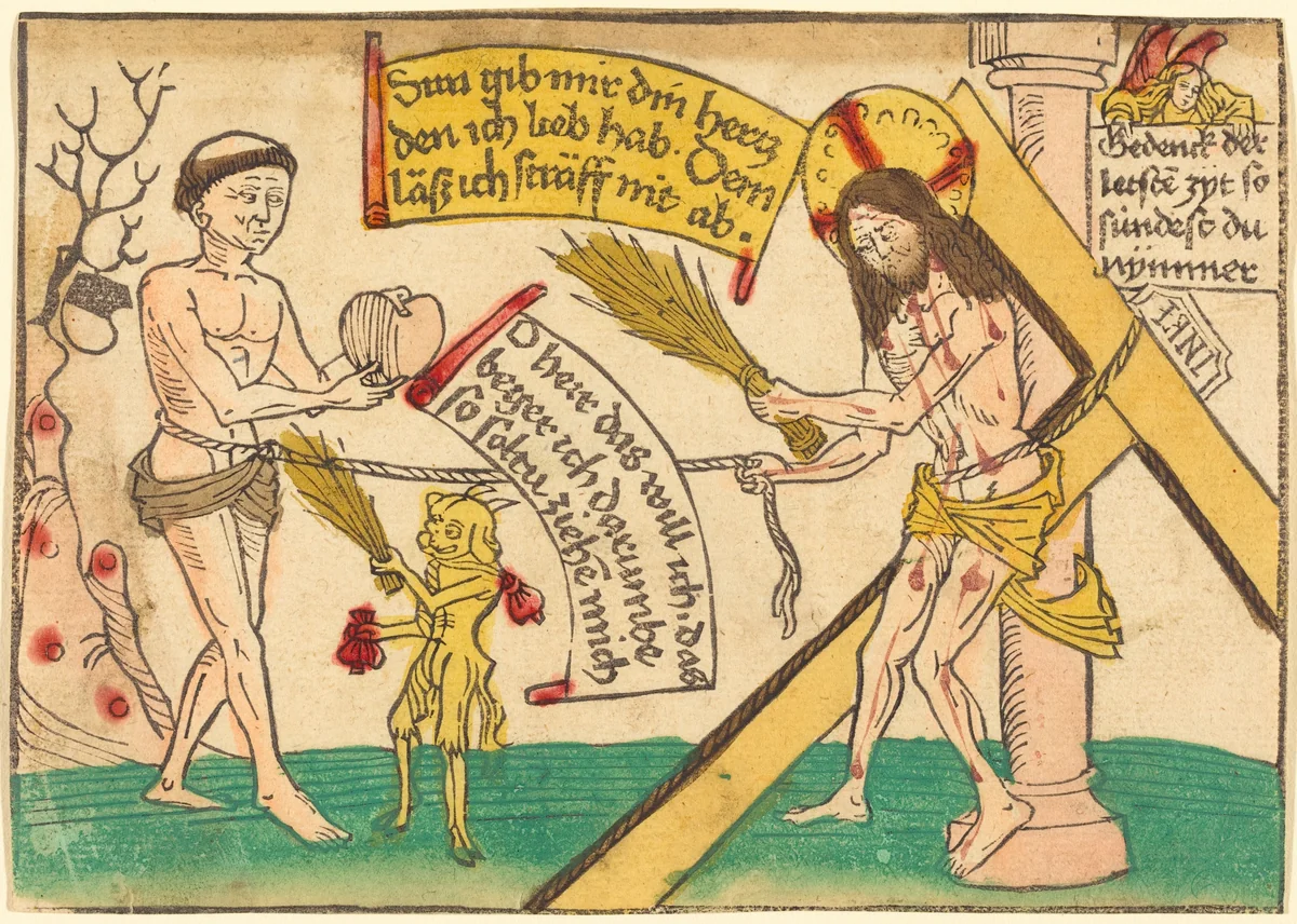 Jesus Attracting the Faithful to Heart by German 15th Century, print, 1480-1490