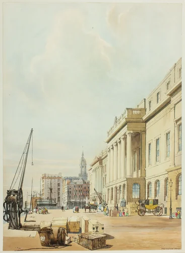 The Custom House, plate three from Original Views of London as It Is by Thomas Shotter Boys, print, 1842
