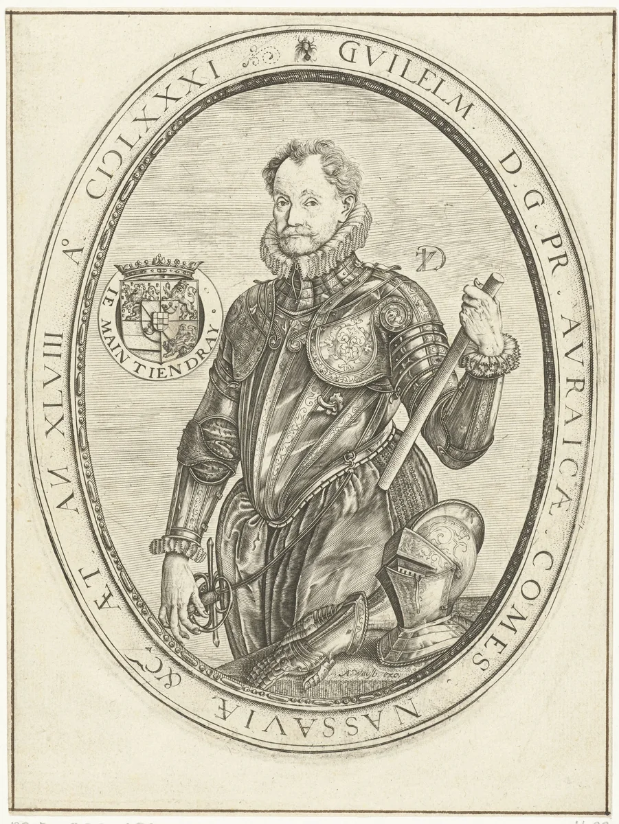 Portret van Willem van Oranje by Unknown, print, 1581-1601