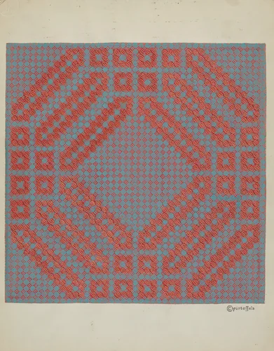 Coverlet - Section of Reverse Side by Cornelius Christoffels, index of american design, 1937
