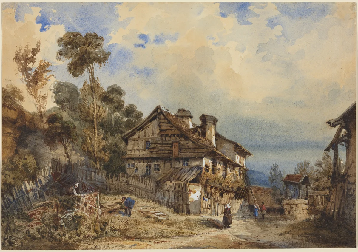 Rustic Landscape by French 19th Century, drawing, 1830