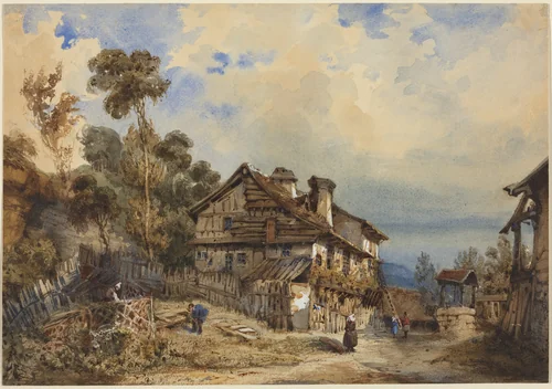 Rustic Landscape by French 19th Century, drawing, 1830