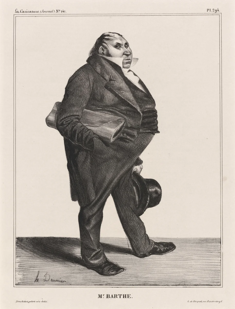 Félix Barthe by Honoré Daumier, print, 1833