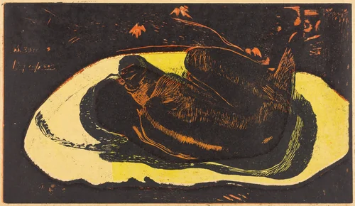 Manao Tupapau (She is Haunted by a Spirit) by Paul Gauguin, print, 1894