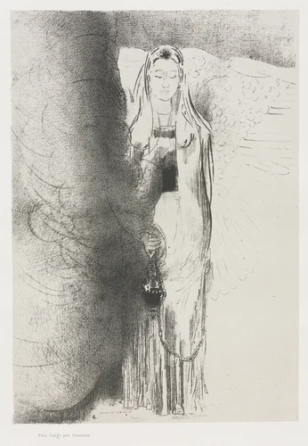 And the Angel Took the Censer by Odilon Redon, print, 1899