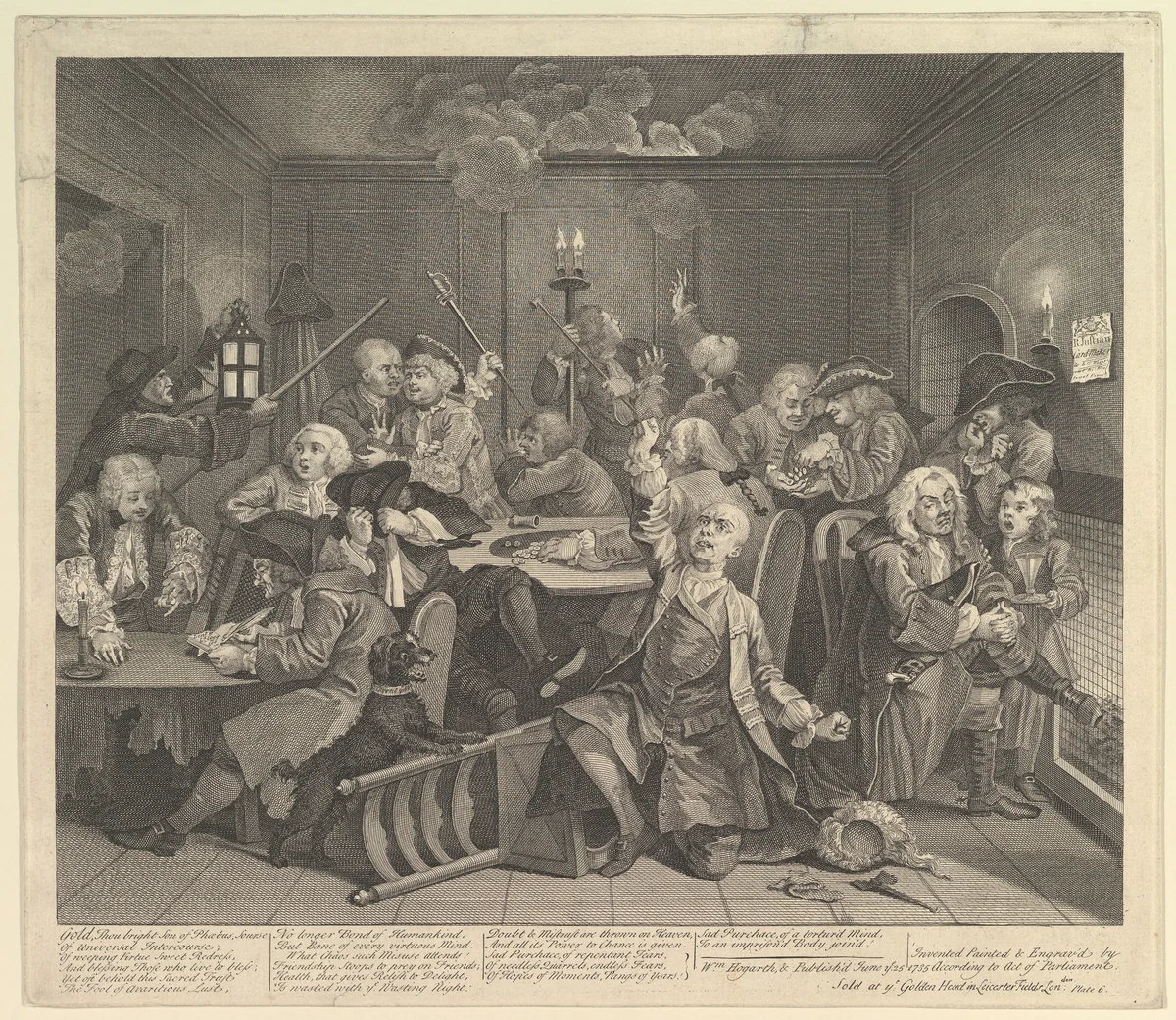 A Rake's Progress, Plate 6 by William Hogarth, print, 1735