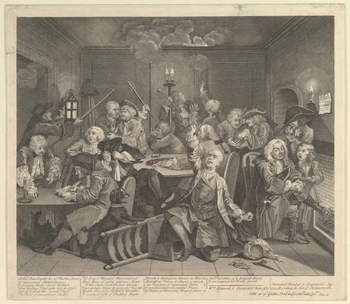 A Rake's Progress, Plate 6 by William Hogarth, print, 1735