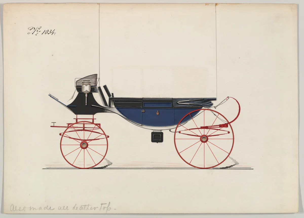 Landau #1034 by Brewster & Co., drawing, 1850-1870