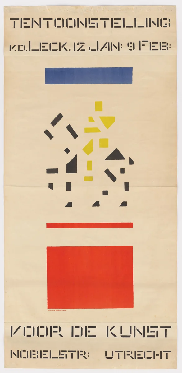 Poster for van der Leck Exhibition (Tentoonstelling v.d. Leck), Voor de Kunst, Utrecht by Bart van der Leck, print, 1919