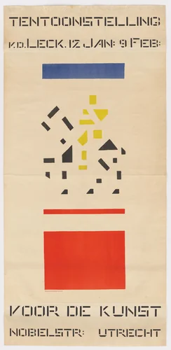 Poster for van der Leck Exhibition (Tentoonstelling v.d. Leck), Voor de Kunst, Utrecht by Bart van der Leck, print, 1919
