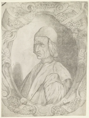 Portret van Agnolo Poliziano by Unknown, print, 1531-1565