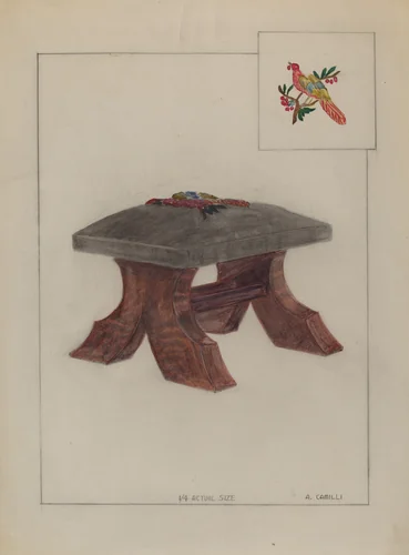 Foot Stool by Albert Camilli, index of american design, 1936