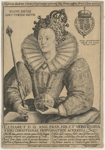 Elizabeth, Queen of England by Crispijn van de Passe I, print, 1565-1637