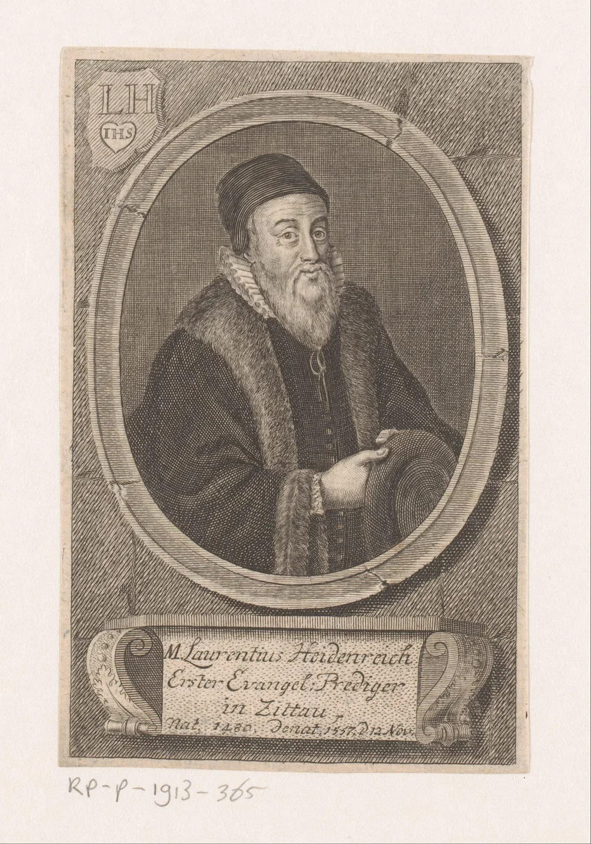 Portret Lorenz Heidenreich by anonymous, print, 1700-1799