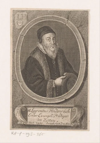 Portret Lorenz Heidenreich by anonymous, print, 1700-1799