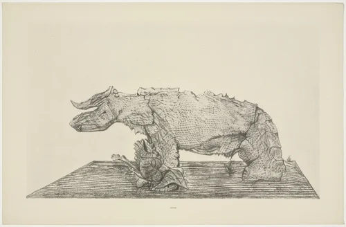 The Repast of Death (Le Repas du mort) from Natural History (Histoire naturelle) by Max Ernst, print, 1925