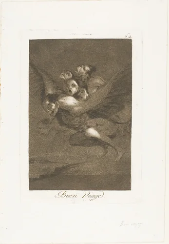 Bon voyage, plate 64 from Los Caprichos by Francisco José de Goya, print, 1797-1799