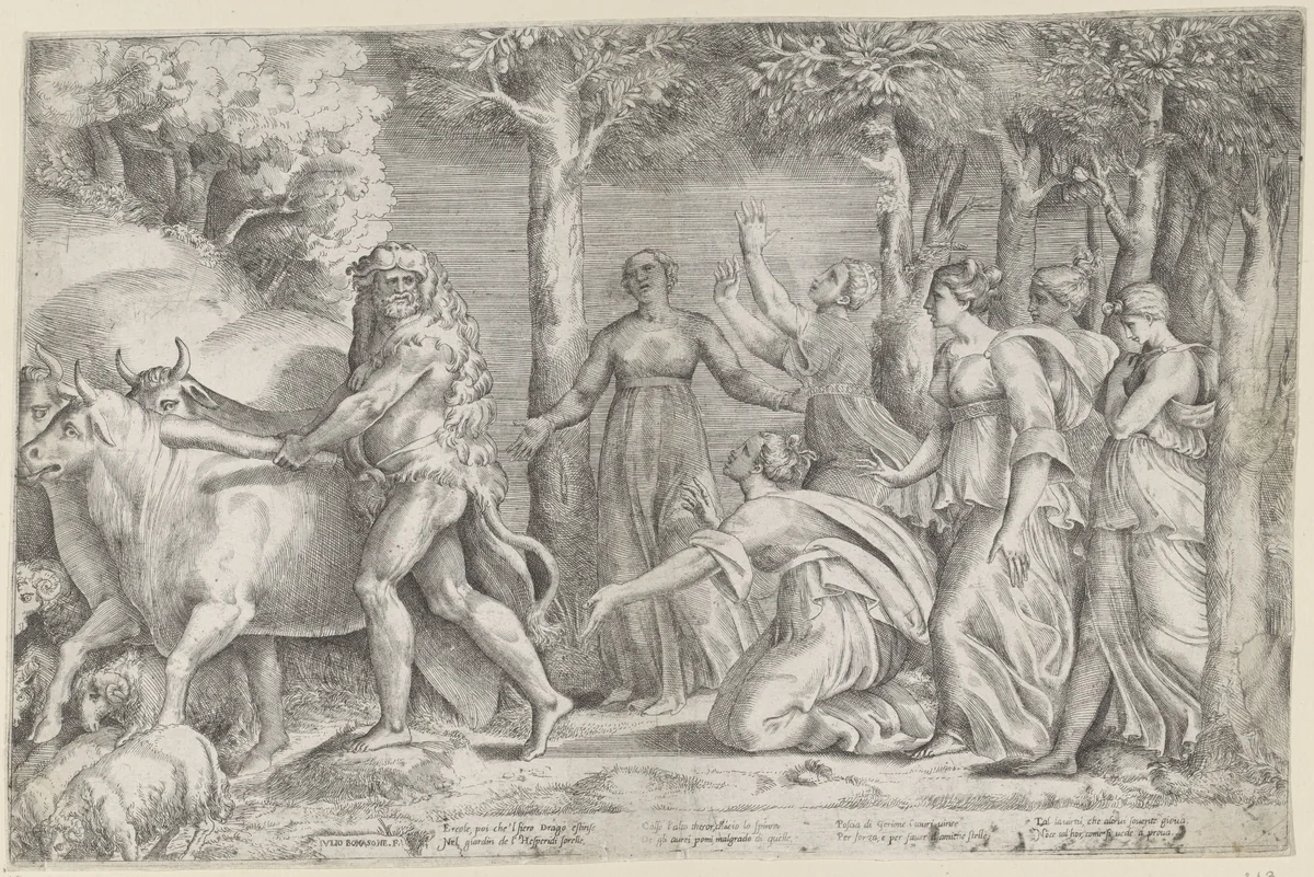 Hercules rooft de runderen van Geryon by Unknown, print, 1501-1580