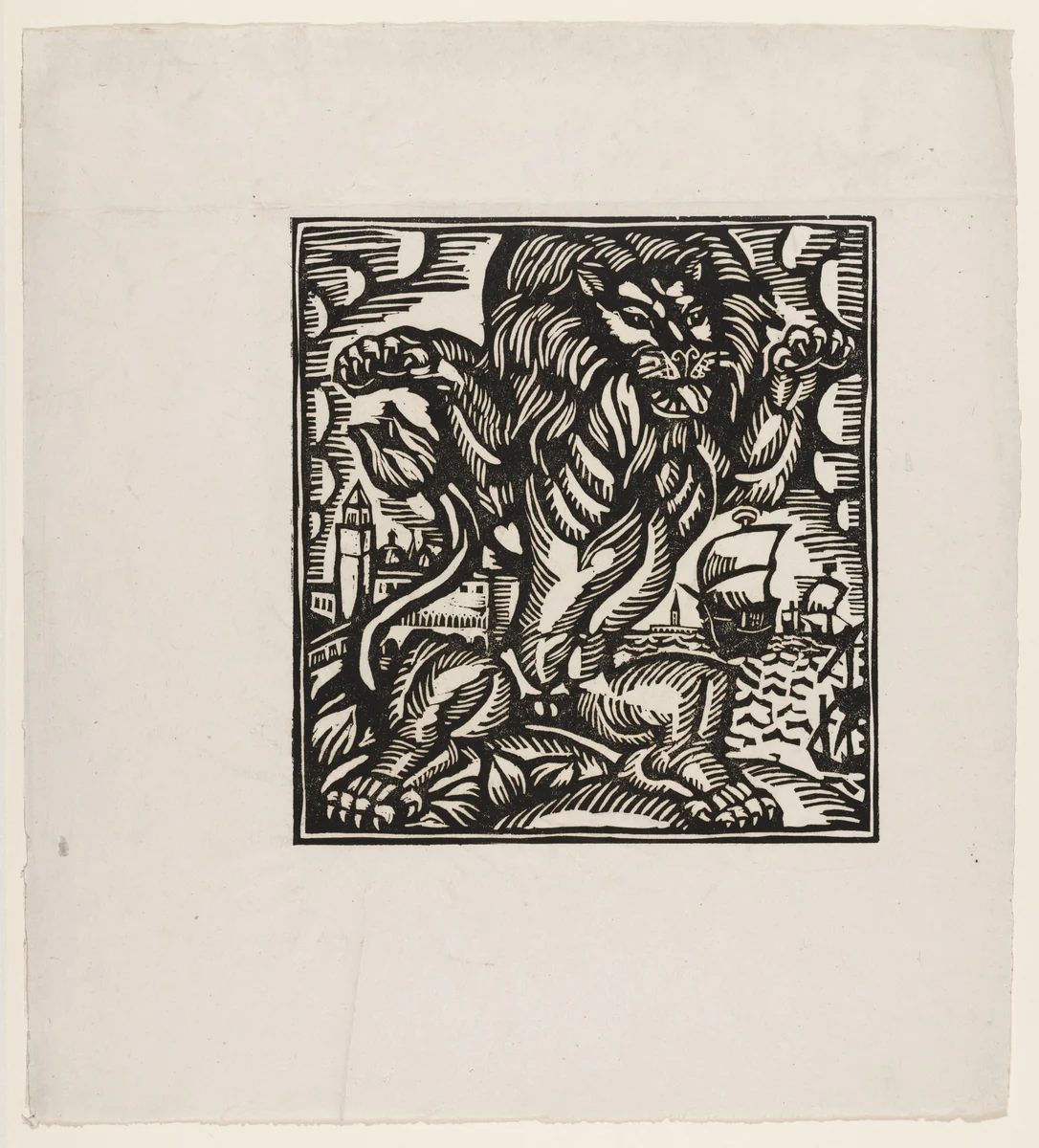 Lion by Raoul Dufy, print, 1911