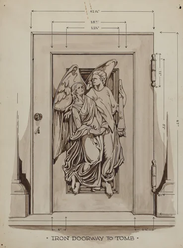 Iron Doorway to Tomb by Thomas Byrne, index of american design, 1936