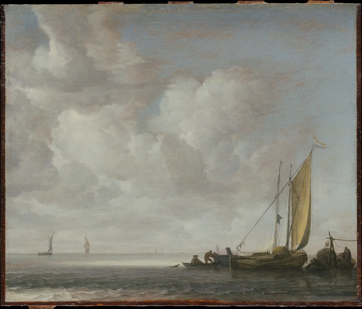Calm Sea by Simon de Vlieger, painting, 1640-1653
