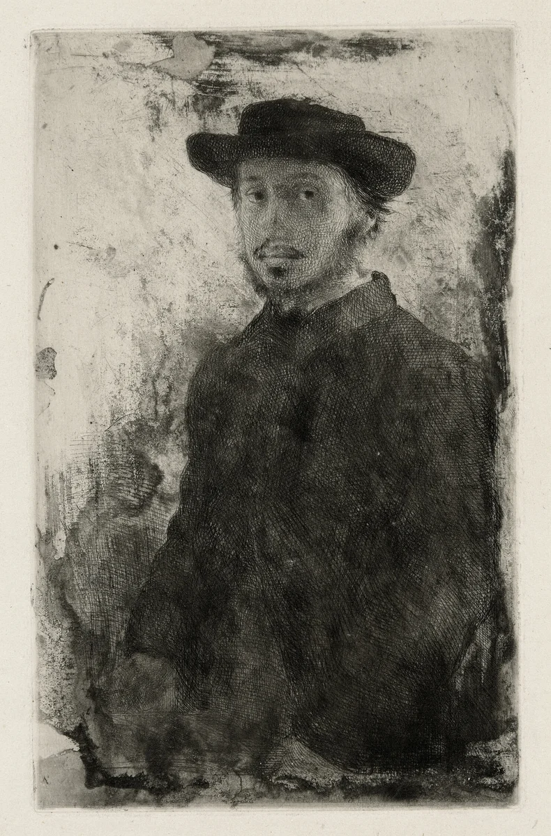 Self-Portrait by Edgar Degas, print, 1857