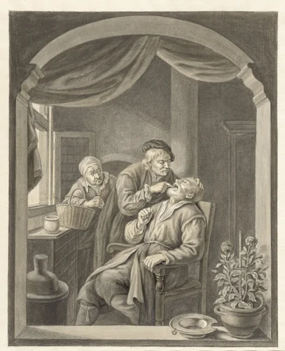 De tandarts by Abraham Delfos, drawing, 1741-1820