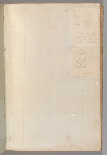 Page from a Scrapbook containing Drawings and Several Prints of Architecture, Interiors, Furniture and Other Objects by Charles Percier, book, 1795-1805