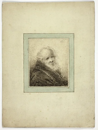 Bust of Old Man by Samuel Shelley, drawing, 1776-1808