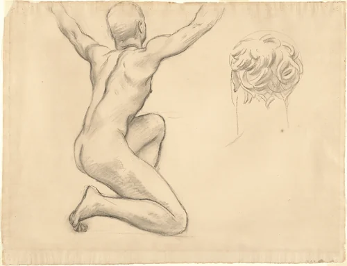 Studies for "The Unveiling of Truth" by John Singer Sargent, drawing, 1922-1925