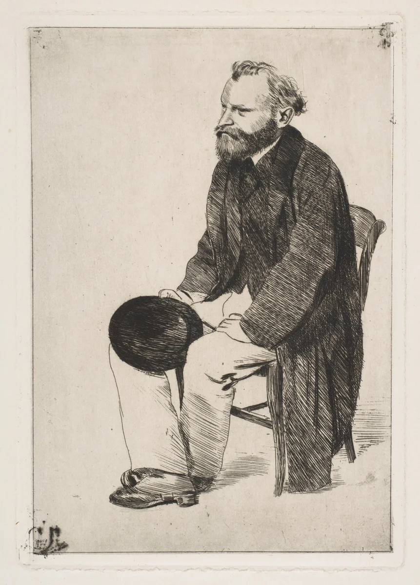 Édouard Manet, Seated, Turned to the Left by Edgar Degas, print, 1863-1873