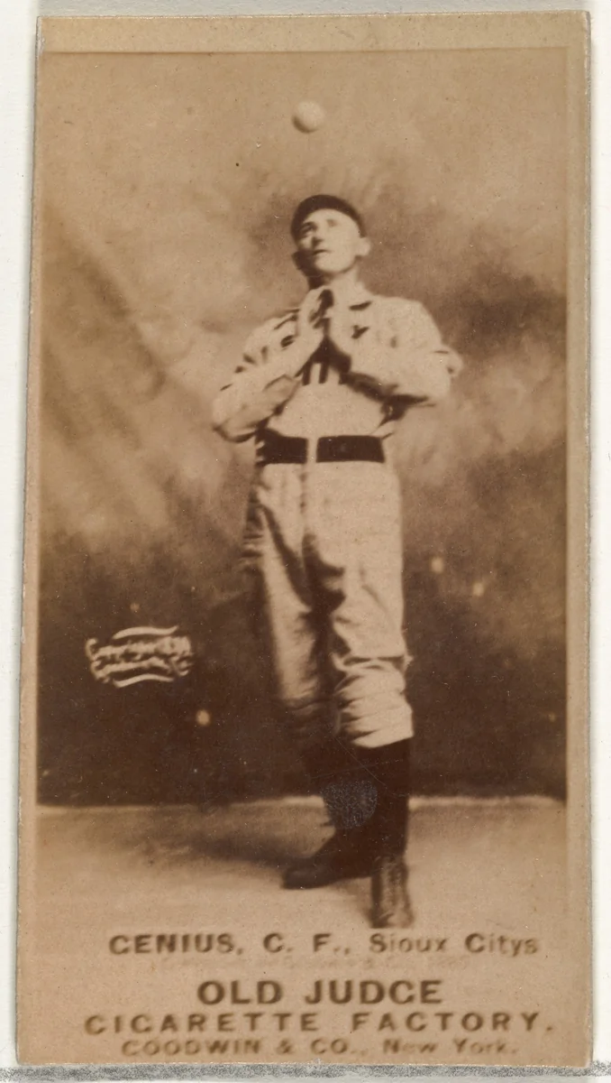 C. Frank Genins, Center Field, Sioux City Corn Huskers, from the Old Judge series (N172) for Old Judge Cigarettes by Goodwin & Company, photograph, 1888-1889